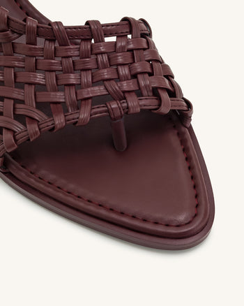 Infradito con Cinturino Intrecciato Jocelyn - Rosso Claret
