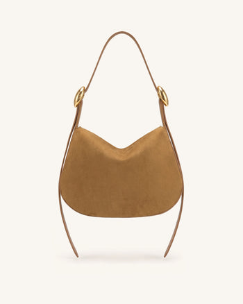 Avery Borsa hobo drappeggiata in finto camoscio - Cammello