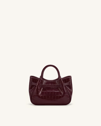 Maeve Mini borsa a mano con ciondolo bassotto - Coccodrillo bordeaux