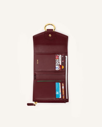 Stella Portafoglio - Burgundy Grana Vegan Pelle