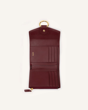Stella Portafoglio - Burgundy Grana Vegan Pelle