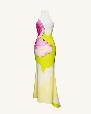 Olivia Abito a Collo Alto con Fiori - Multicolore
