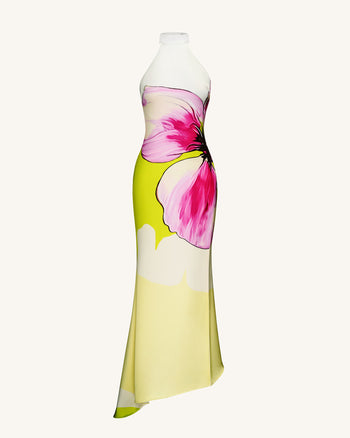Olivia Abito a Collo Alto con Fiori - Multicolore