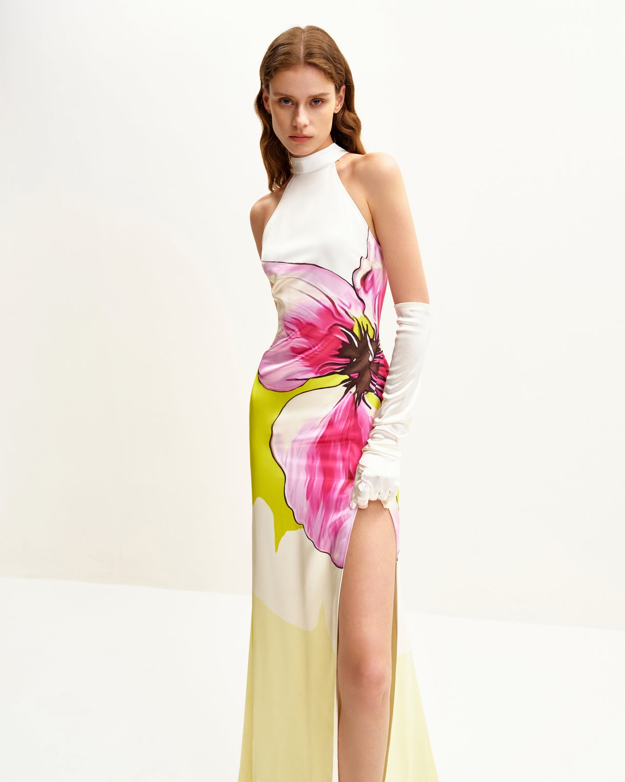 Olivia Abito a Collo Alto con Fiori - Multicolore