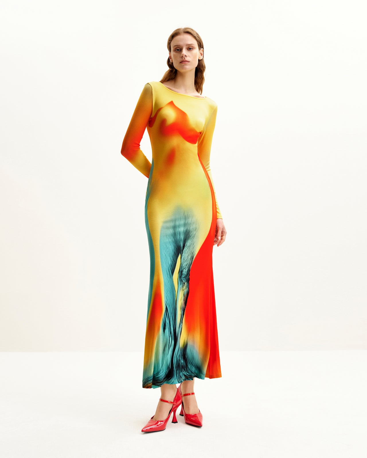 Abito con stampa illusione Lily - Multicolore