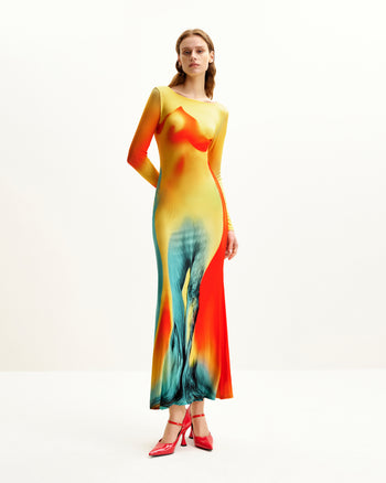 Abito con stampa illusione Lily - Multicolore