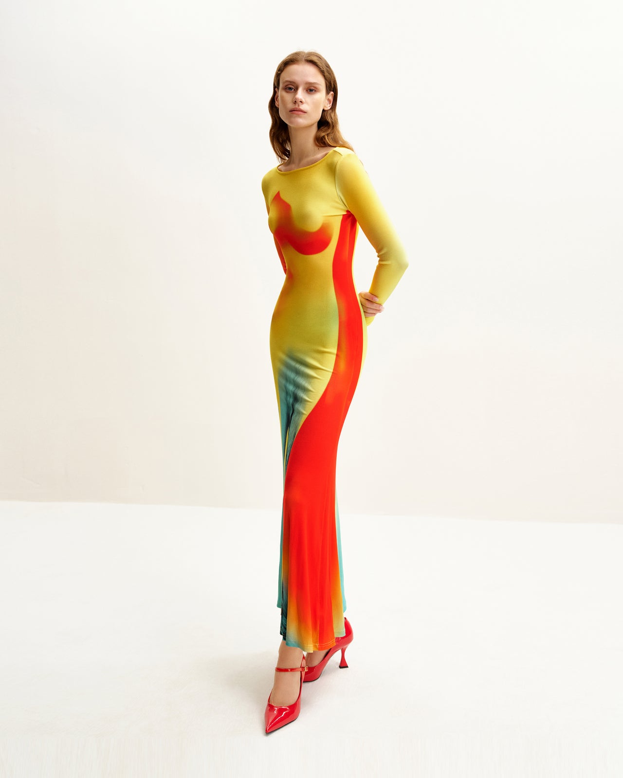 Abito con stampa illusione Lily - Multicolore