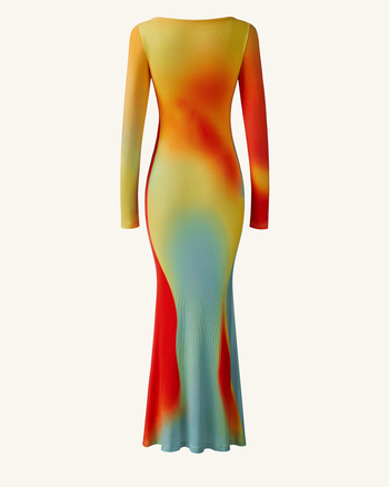 Abito con stampa illusione Lily - Multicolore