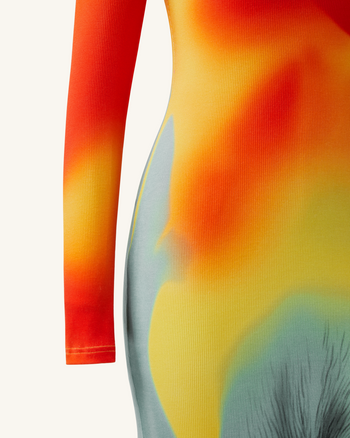 Abito con stampa illusione Lily - Multicolore