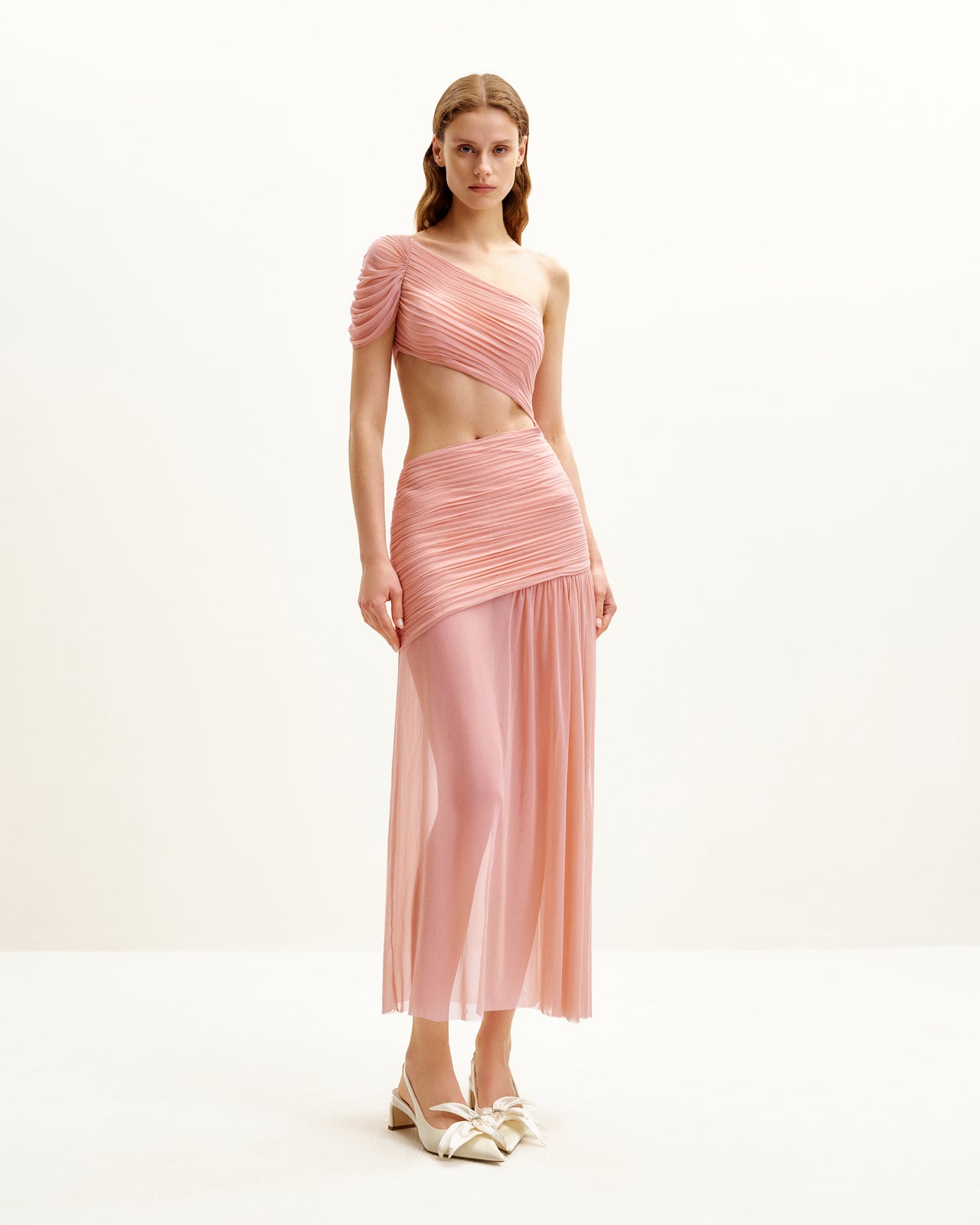 Mia Abito In Rete Plissettato - Blush