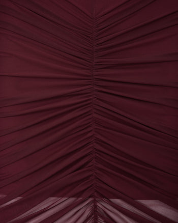 Emily Elegante Abito A Spalle Scoperte Arricciato - Rosso