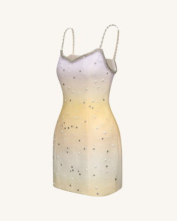 Sophia Abito Mini con Decorazioni di Cristallo - Multicolore