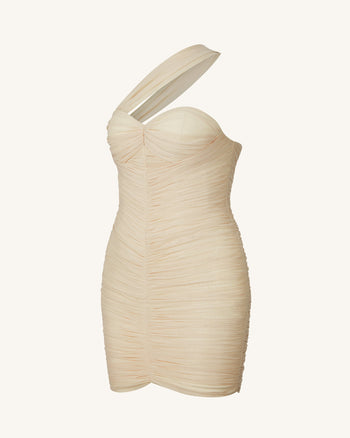 Josephine Abito Mini Arricciato Monospalla - Nude