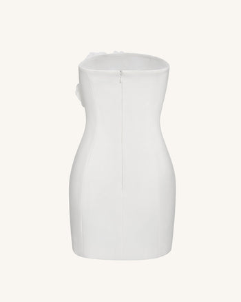 Abito Senza Spalline Blossoming Elegance - Bianco