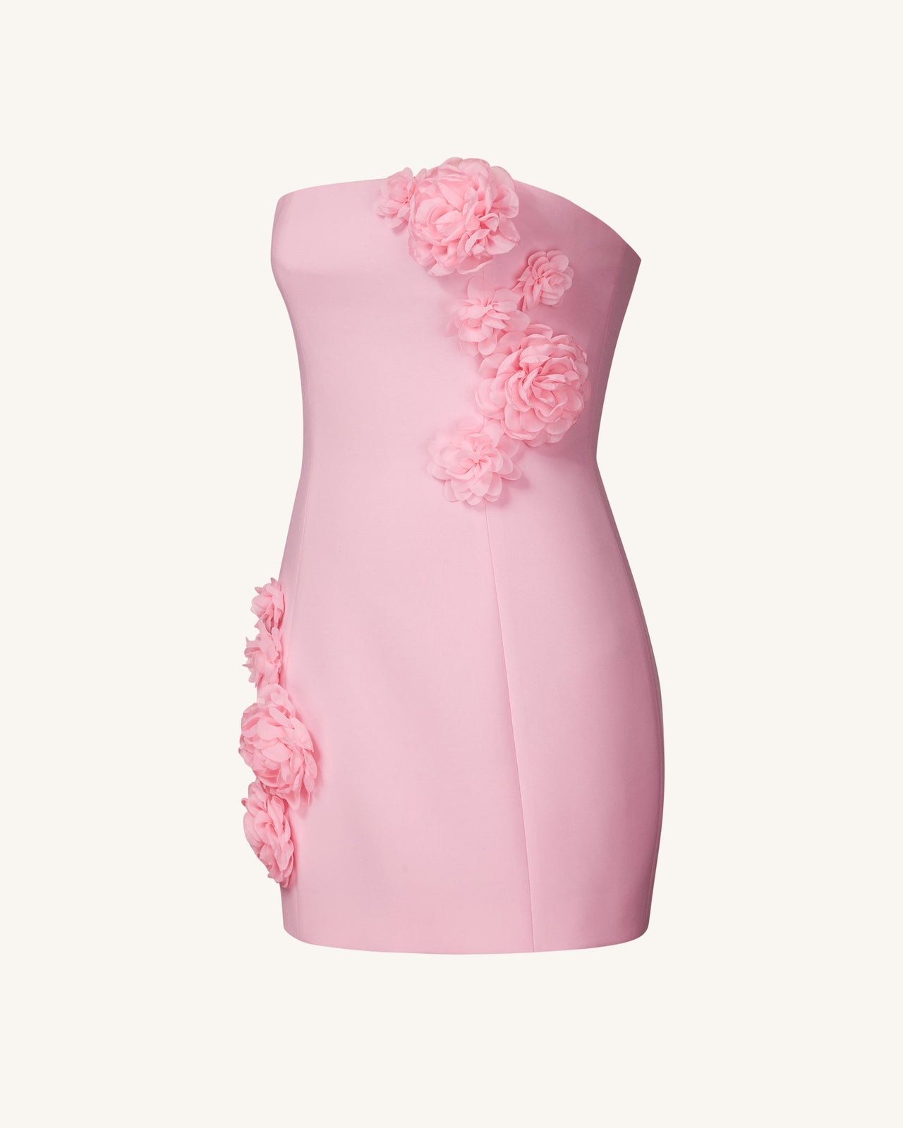 Blossoming Elegance Abito Senza Spalline - Rosa