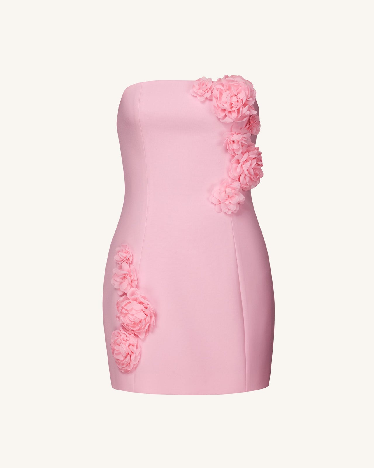 Blossoming Elegance Abito Senza Spalline - Rosa