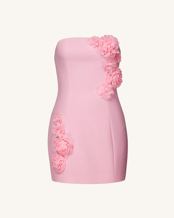 Blossoming Elegance Abito Senza Spalline - Rosa
