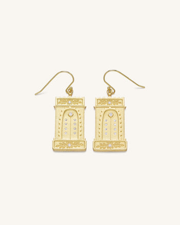 Orecchini Arco Romano - Placcato oro 18 ct & Zircone bianco