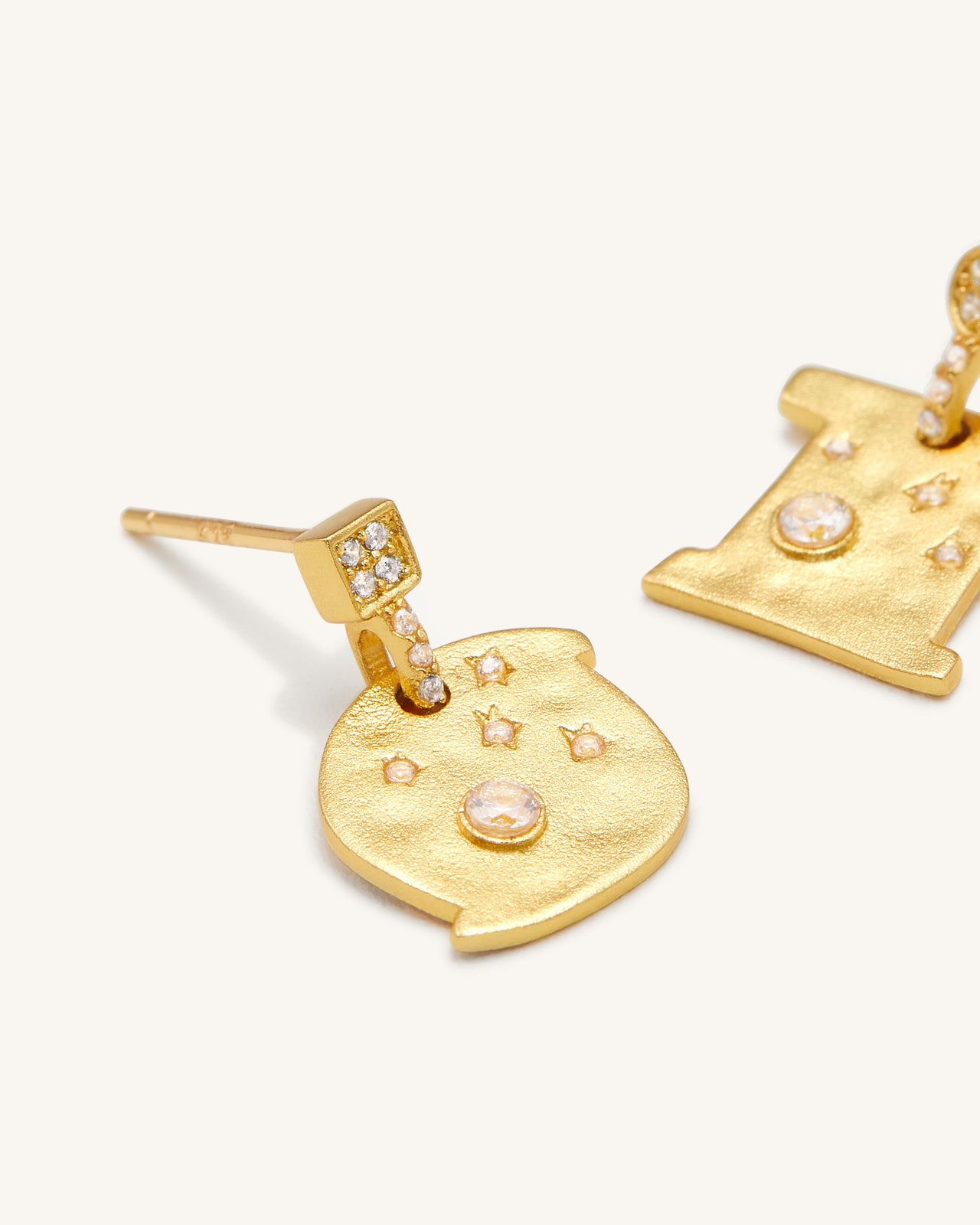 Orecchini Cosmos - Placcato oro 18 ct & Zircone bianco