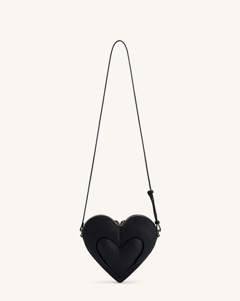 Borsa a tracolla a forma di cuore Francisca - Nero