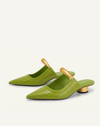 Helena Sabot stampa serpente traforati - Verde