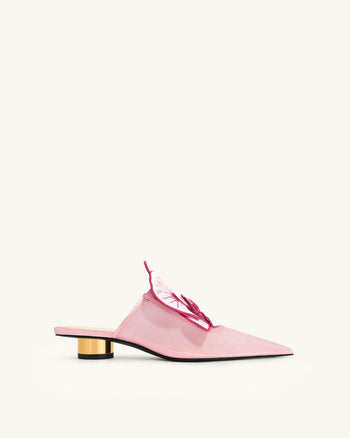 Helena Sabot traforati con decorazione ricamata - Rosa