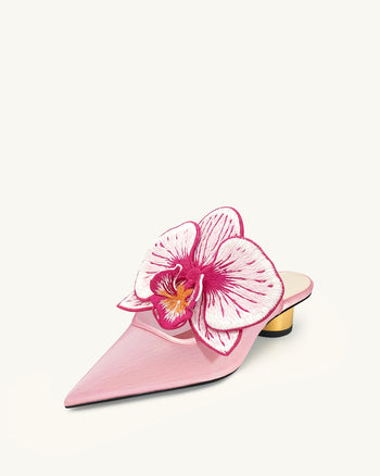 Helena Sabot traforati con decorazione ricamata - Rosa