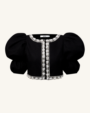 Set Di Tweed Con Perle - Nero
