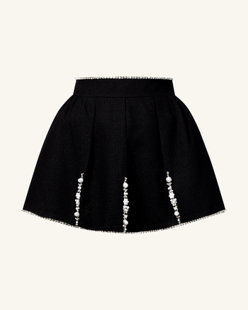 Set Di Tweed Con Perle - Nero