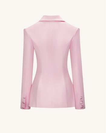 Lily Giacca doppiopetto in satin - Rosa
