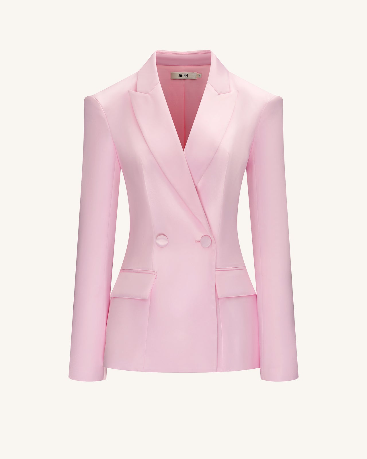 Lily Giacca doppiopetto in satin - Rosa