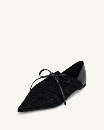 Reilly Ballerine Con Rete A Maglie - Nero