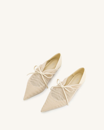 Reilly Ballerine Con Rete A Maglie - Beige