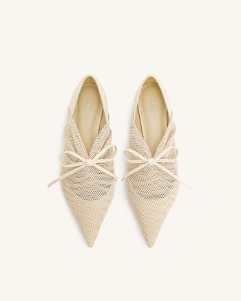 Reilly Ballerine Con Rete A Maglie - Beige