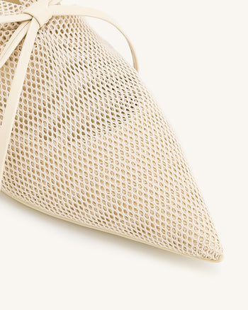 Reilly Ballerine Con Rete A Maglie - Beige