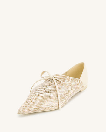 Reilly Ballerine Con Rete A Maglie - Beige