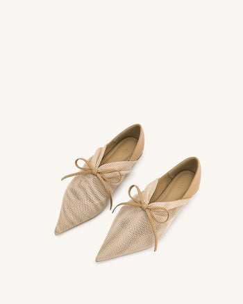 Reilly Ballerine Con Rete A Maglie - Albicocca