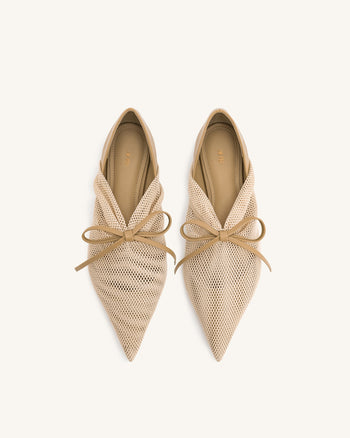 Reilly Ballerine Con Rete A Maglie - Albicocca
