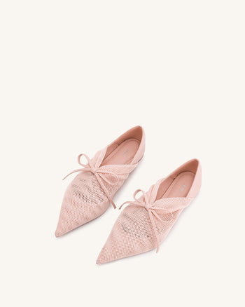 Reilly Ballerine Con Rete A Maglie - Rosa Beige