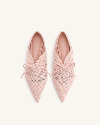 Reilly Ballerine Con Rete A Maglie - Rosa Beige
