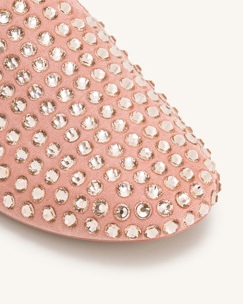 Athena Mules Piatte con Cristalli Artificiali - Rosa Beige