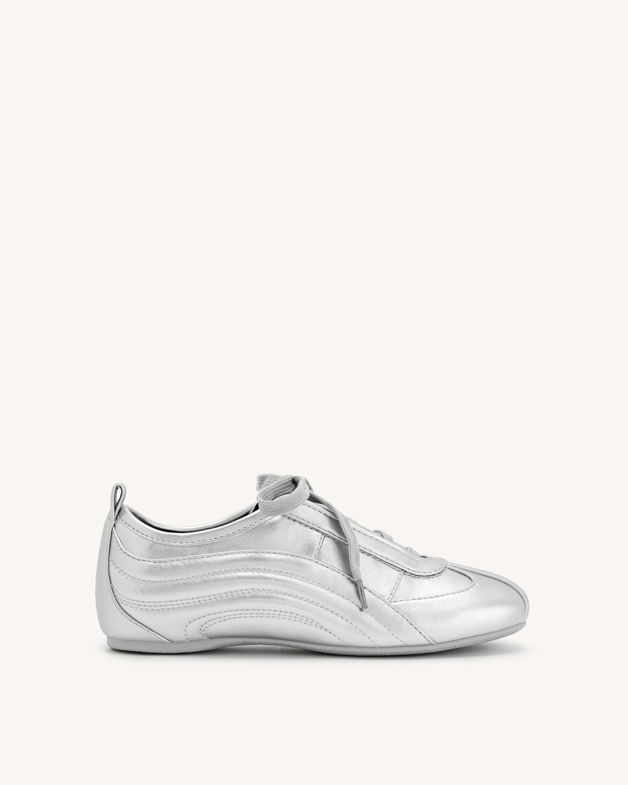 Ferne Sneakers Lucidi e Lineari - Argento
