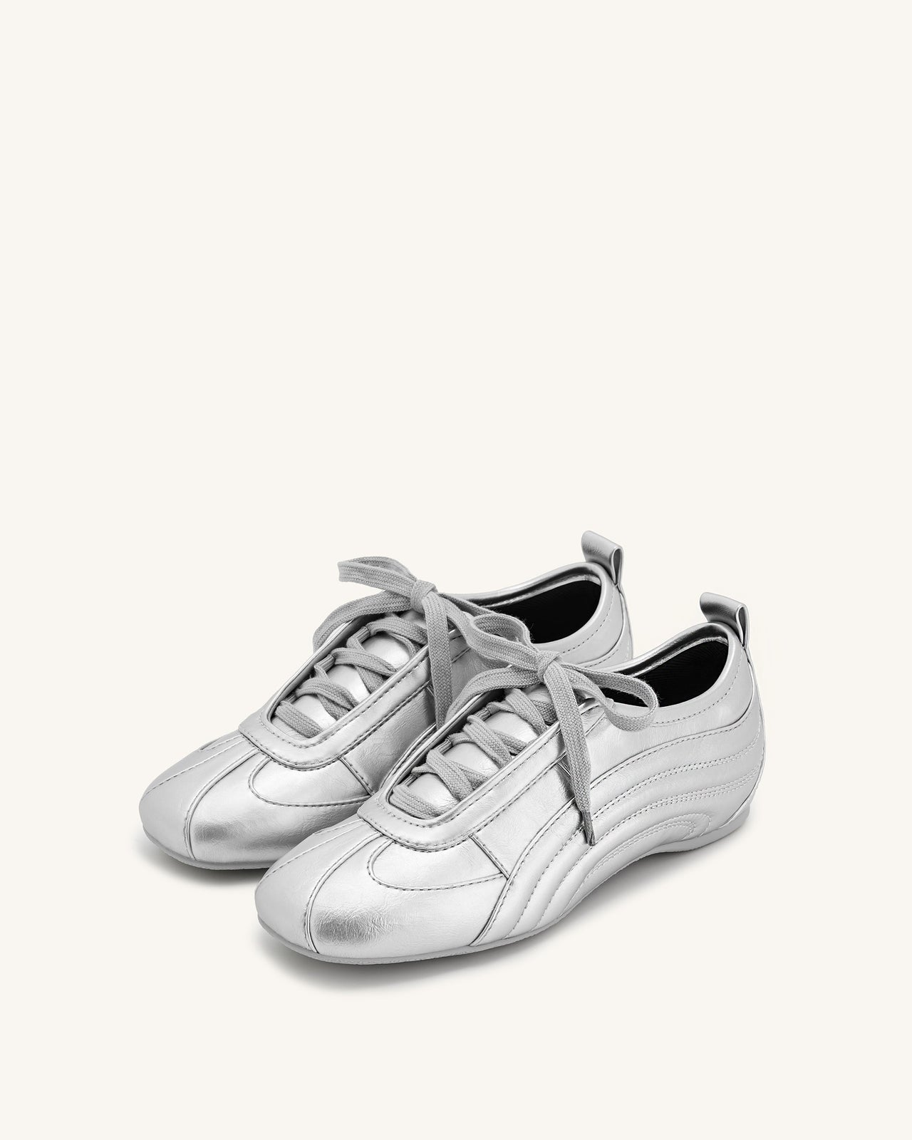 Ferne Sneakers Lucidi e Lineari - Argento