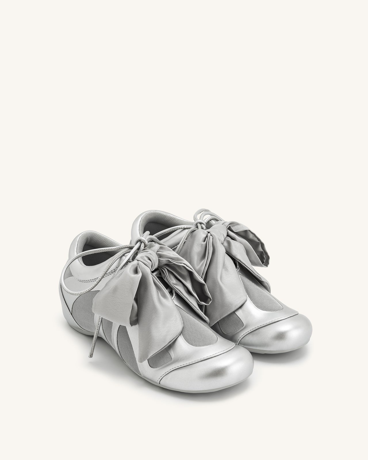 Rosie Scarpe da Ginnastica Basse con Fiocco Metallizzato - Argento