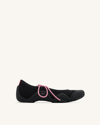 Caitlin Sneakers Ballerina con Lacci - Nero
