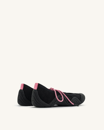 Caitlin Sneakers Ballerina con Lacci - Nero