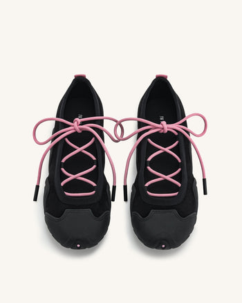 Caitlin Sneakers Ballerina con Lacci - Nero