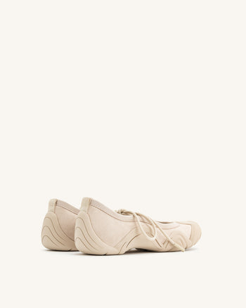 Caitlin Sneakers Ballerina con Lacci - Beige