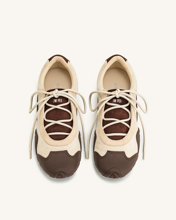 Caitlin Sneakers Ballerina con Lacci - Marrone Chiaro