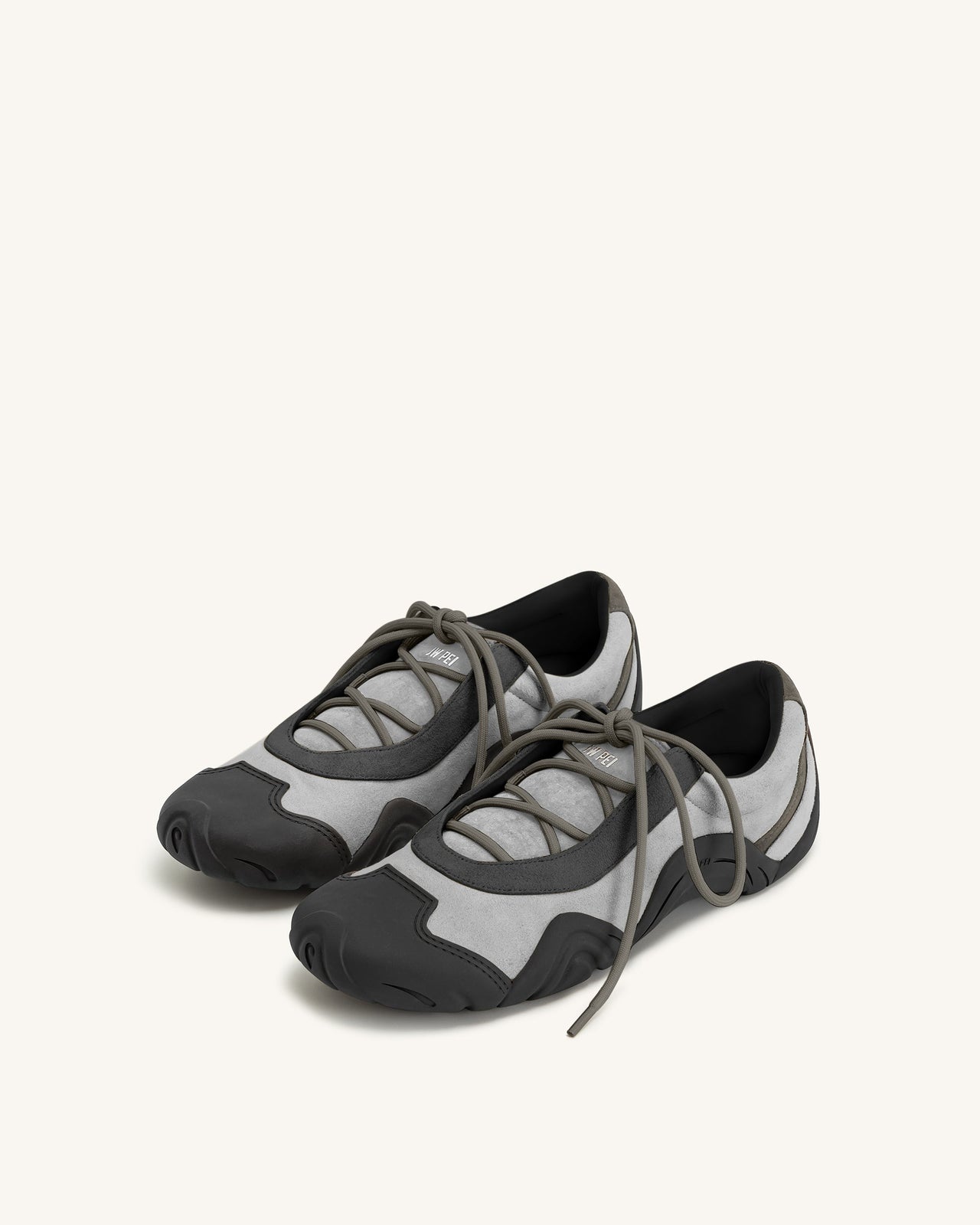 Caitlin Sneakers Ballerine Allacciate in Finta Pelle Scamosciata - Grigio Mix